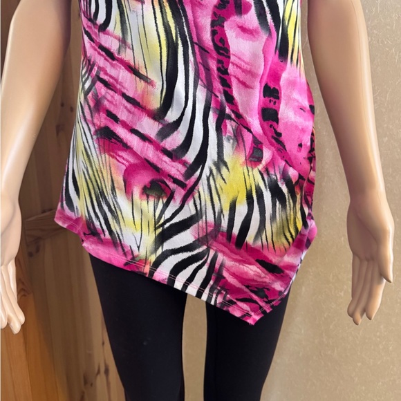 Vibrant Pink Zebra Print Women's Blouse - Picture 3 of 9